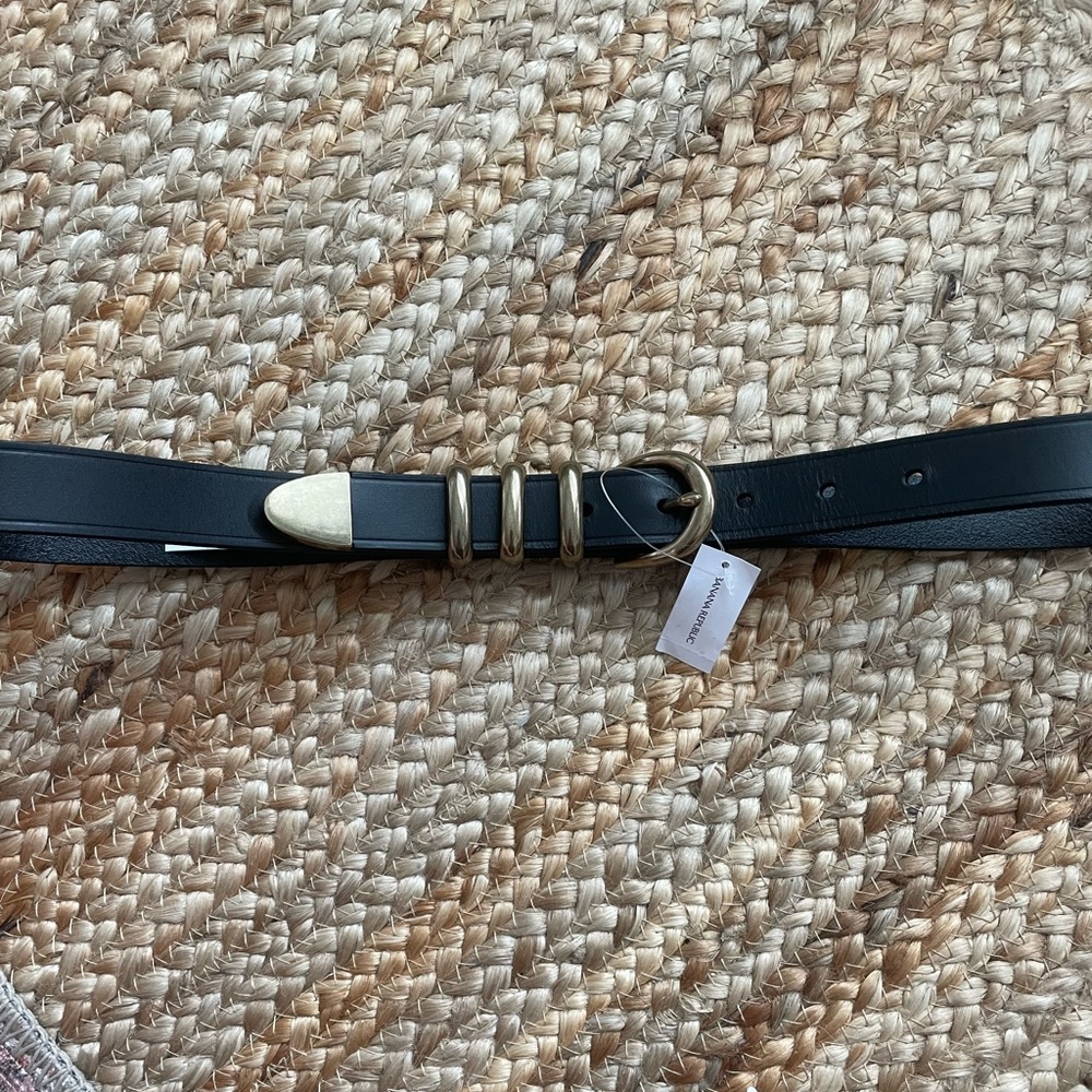 Black belt with gold hardware